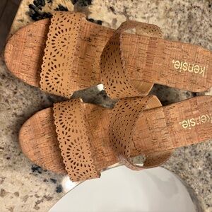 Kensie Brown Cutout Sandals